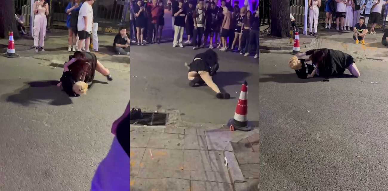 天津工体小仙女暴揍细狗 小坦克把男人按在地上狂锤 太猛了！