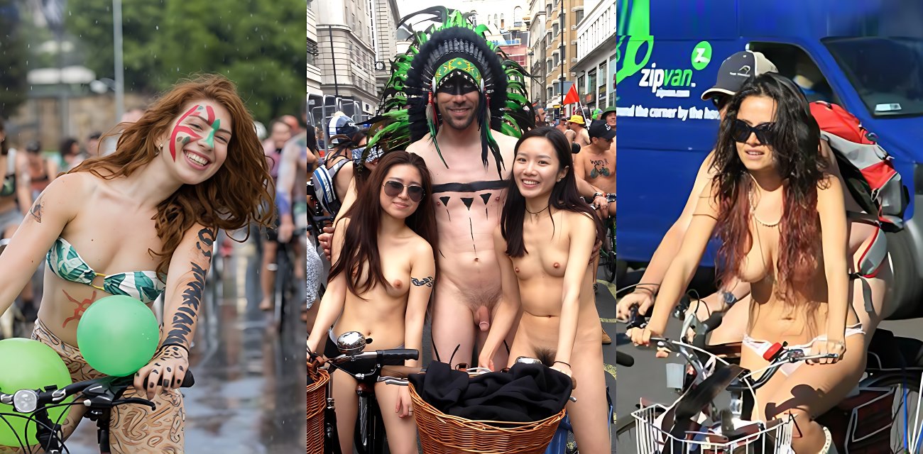 伦敦裸体骑行活动火热举行 1200多名男女集体脱光上阵 场面劲爆又荒诞！