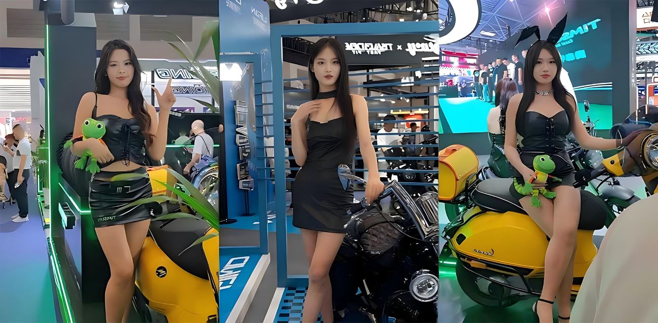 摩托车展抄底极品车模 丰润娇身比例一绝 带瓜友们领略裙底的迷人春色!