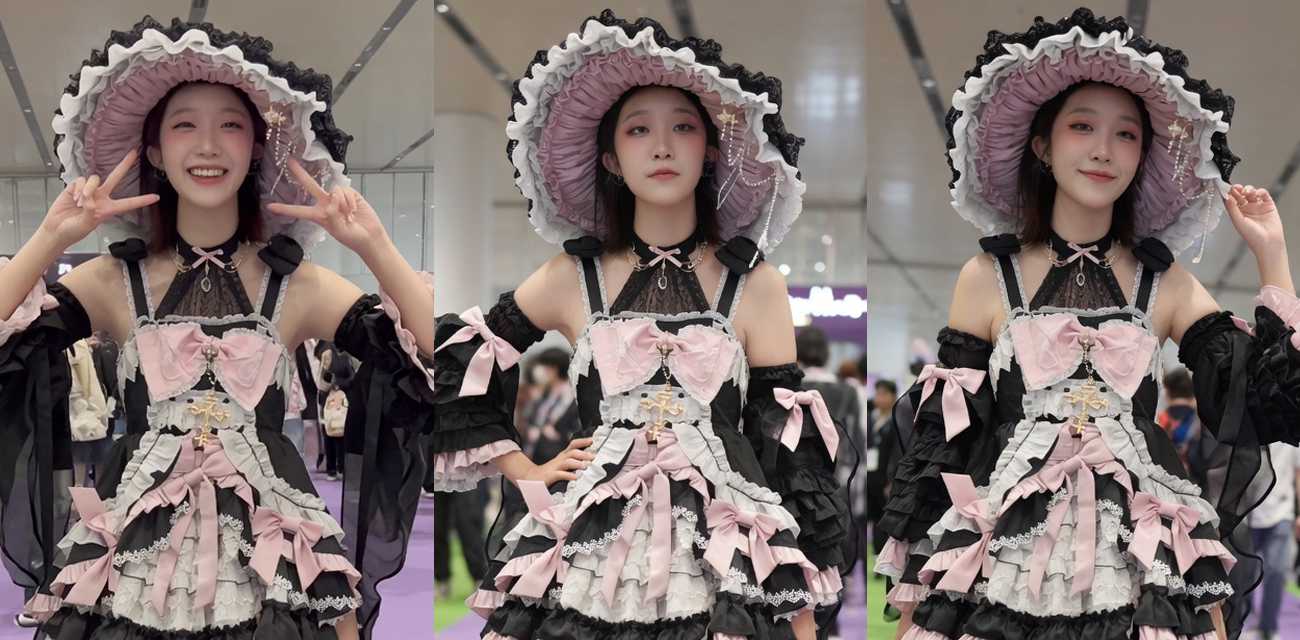漫展抄底黑丝洛丽塔美女 长腿辣妹美臀诱惑十足 内裤夹逼超级色气