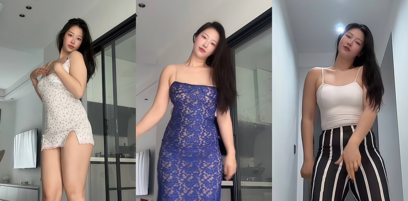 抖音68万粉网红 啾啾爱跳舞 福利视频 穿着紧身包臀裙 大开双腿露逼特写