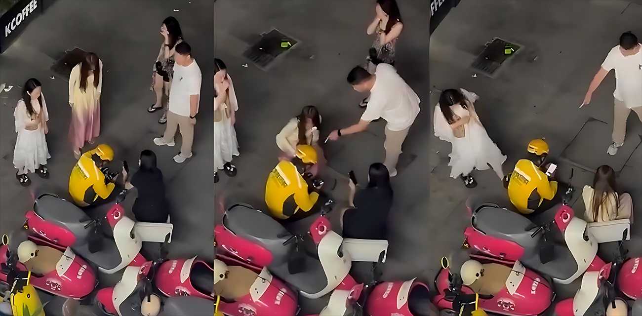 无辜外卖小哥撞飞贵妇爱犬 被多名泼妇街头围殴狂骂 威胁全家死光光 视频太离谱人不如狗实锤！