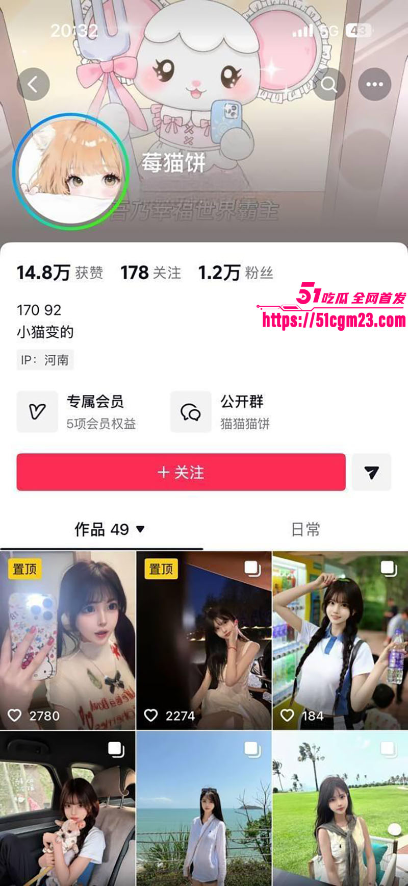 抖音网红莓猫饼1