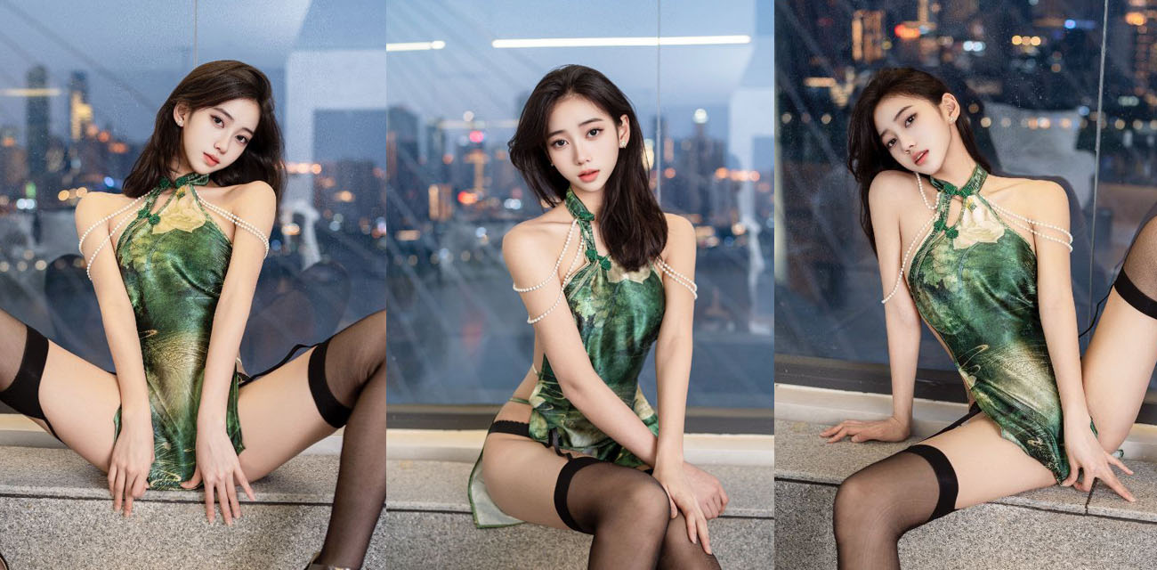 秀人网模特 时安安 超美情趣旗袍写真！大尺度掰鲍特写三点全漏 粉嫩骚穴拉丝淫水直流 骚气爆表！