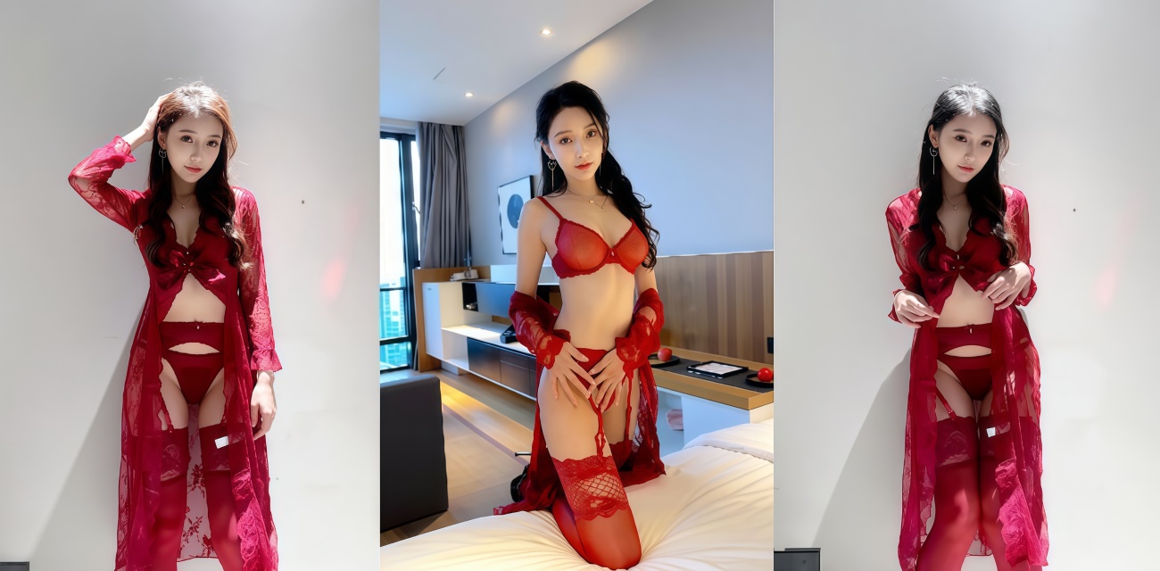 美艳御姐 王馨瑶 惠州旅拍写真 红色性感情趣装 丰满乳房呼之欲出 美到窒息！