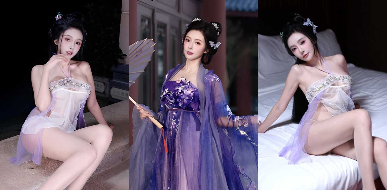 巨乳模特 王馨瑶 贵妃醉酒写真 古风制服勾勒丰满酮体 姿态诱人眉眼尽是淫骚