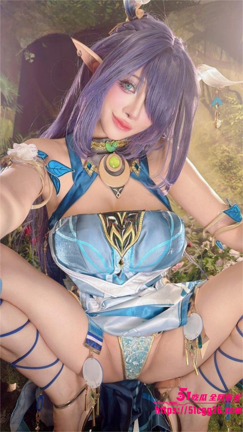 极品巨乳福利姬 Byoru 扮演 原神 月咏者 精灵般装饰 巨乳肥臀溢屏而出 媚眼勾人心弦 5
