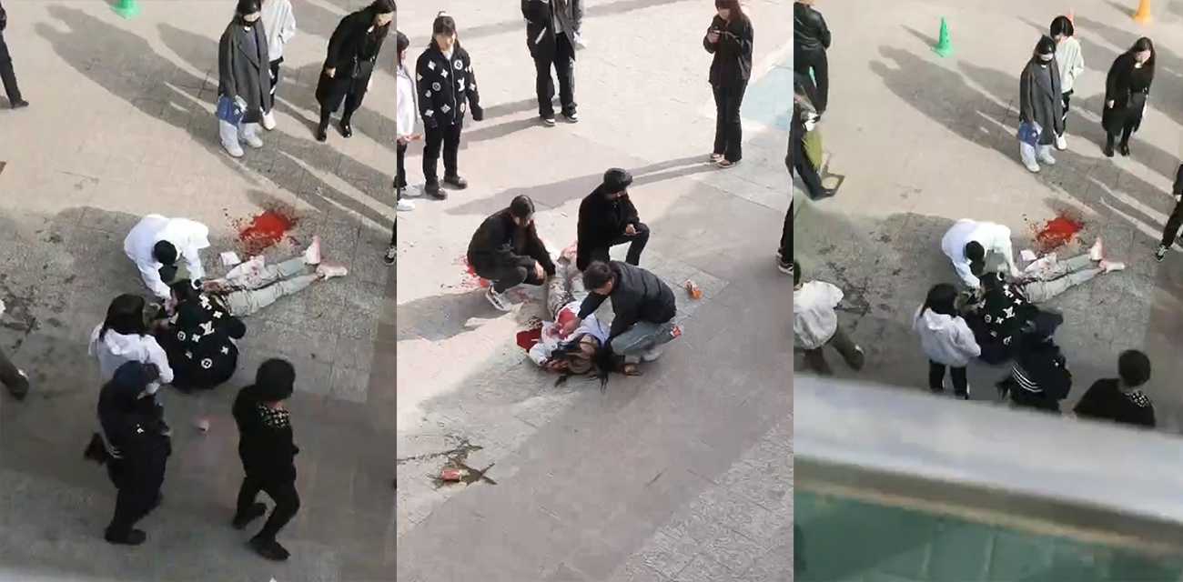 第一手现场实拍 青海三姐妹快手互喷变屠杀惨剧 一条贱评点燃导火索 狂捅俩闺蜜一死一伤 转身跳楼自尽陪葬！