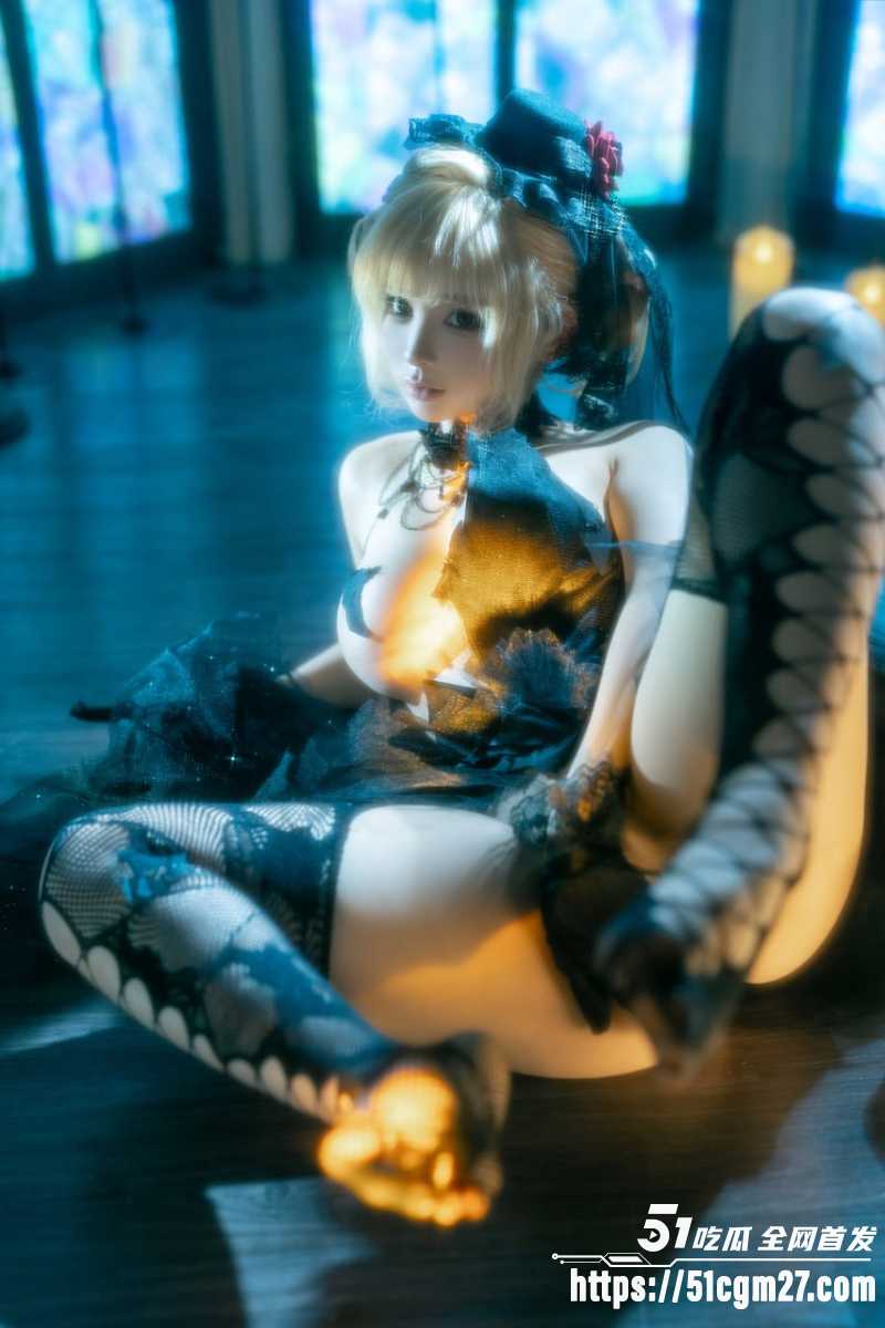 蠢沫沫黑婚纱写真 3