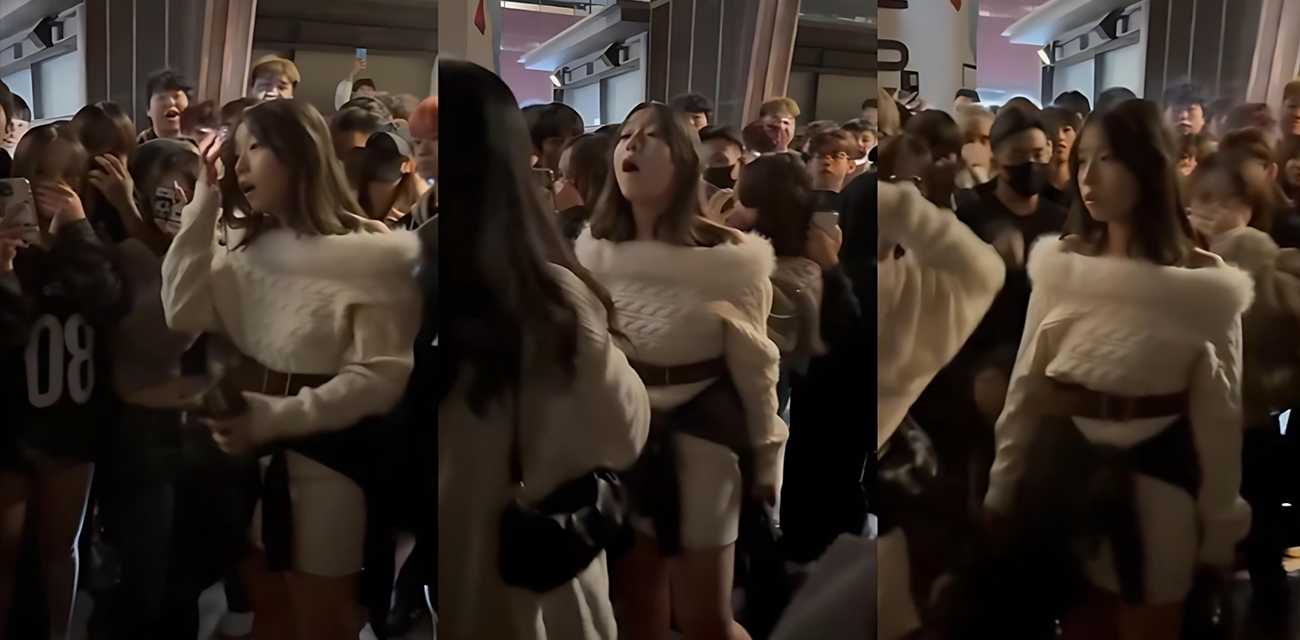 香港地铁口精神小妹霸凌事件 拳打脚踢扇数巴掌 上百名围观群众起哄 竟无一人发声！
