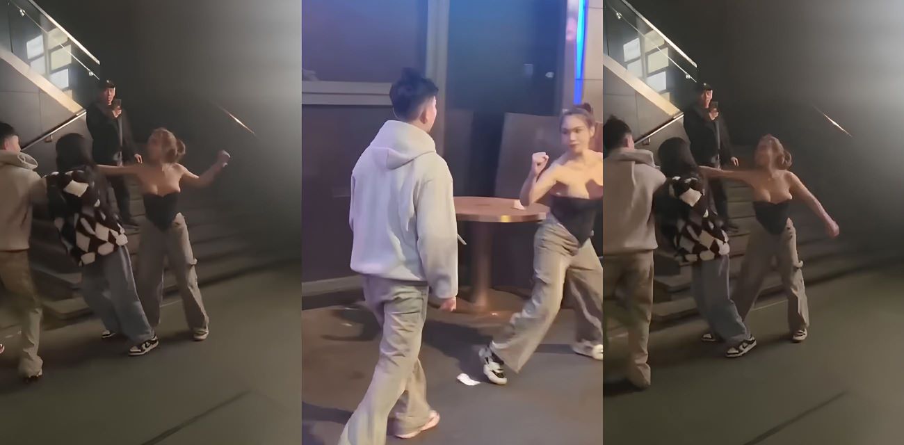 抓奶龙抓手神技重出江湖！街头乱战瞬间变香艳战场 女方G杯大奶被抓变形 围观群众目瞪口呆！