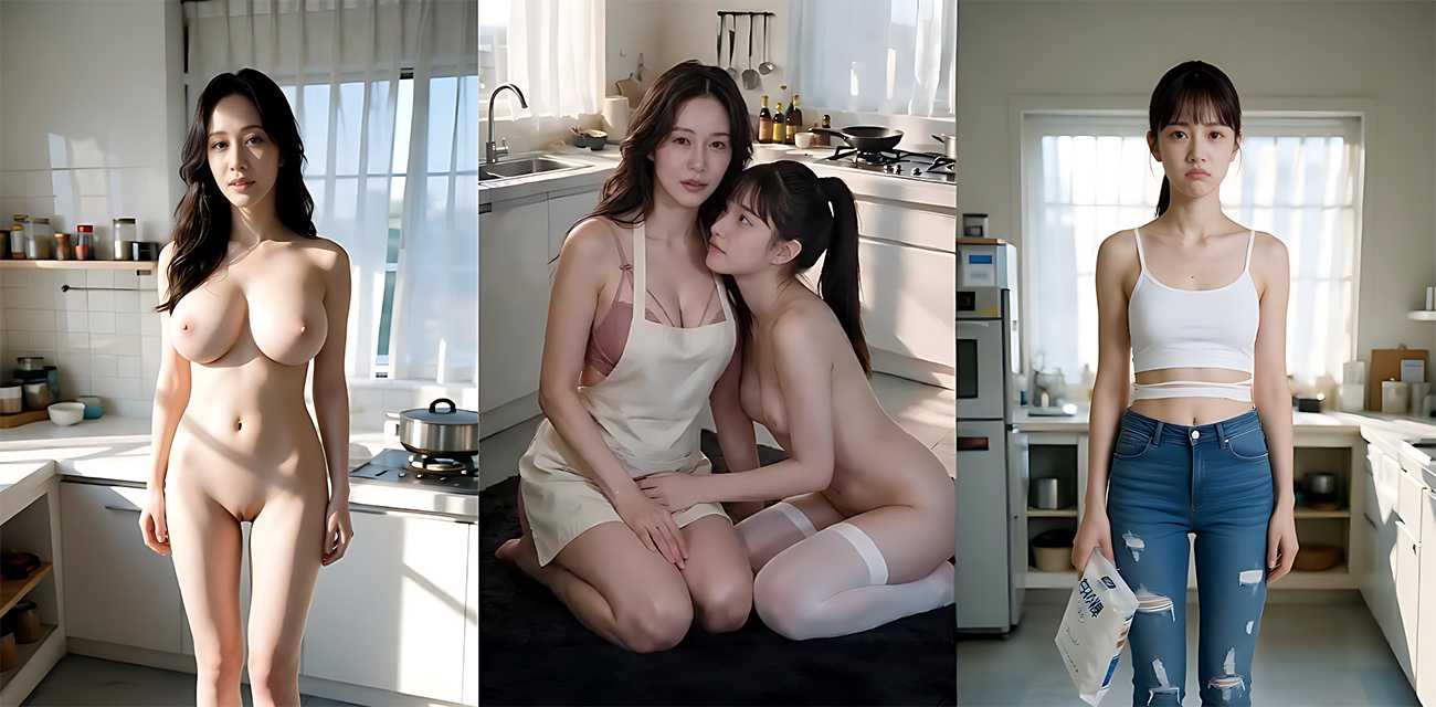 AI成人短剧 母女日常 1-6集 男主先喂饱巨乳妈妈 再填满白虎女儿！