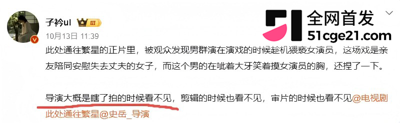 知名导演 史岳客串群演袭胸女演员18