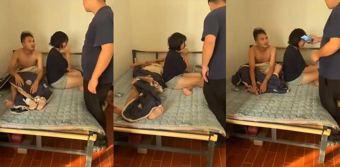 史上最窝囊龟男抓奸现场 老婆偷情被堵竟反手打人 龟男捡胸罩痛哭 这是我买的啊!