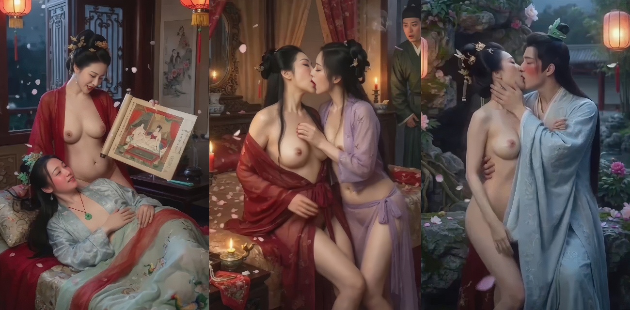 四大名著改编 红楼遗梦 AI短剧 EP1-6集 极品美女穿红纱被公子猛干 乳交后入高潮连连