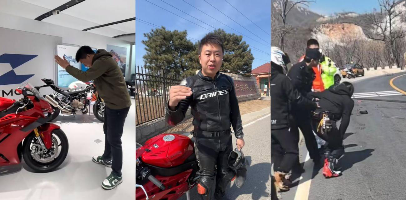 抖音机车博主 黄油腻 张雪800RR事件 粉丝及工程师劝说未果 不顾多重隐患  执意跑山惨死弯道！