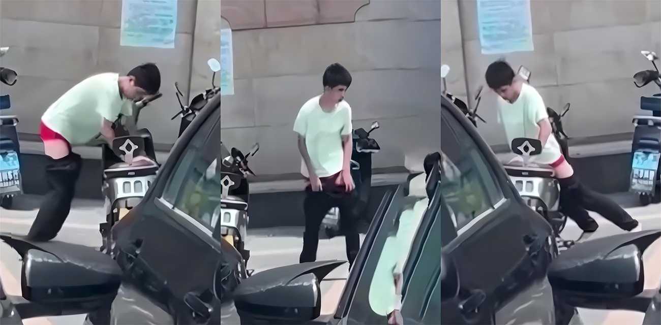 痴汉街头狂日女神电动车 后入坐垫喷射浓精 性压抑久了到哪都是放纵！