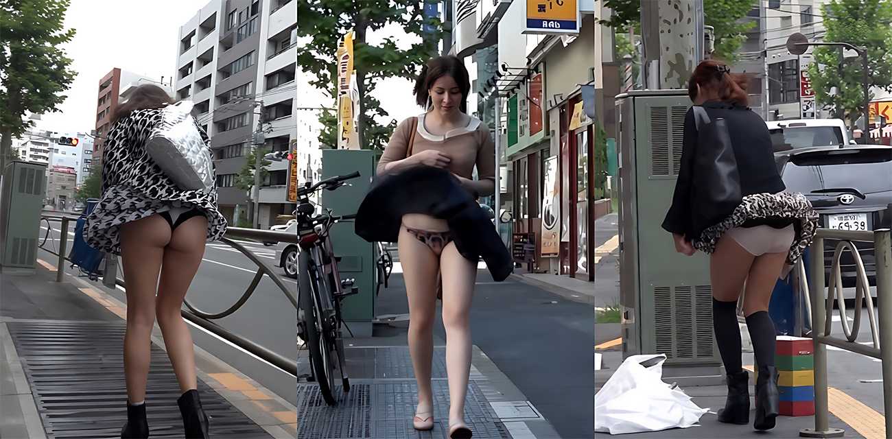 日本街头 多位美女裙子被吹飞 春光无限好 玛丽莲梦露经典场面 一次看个够！